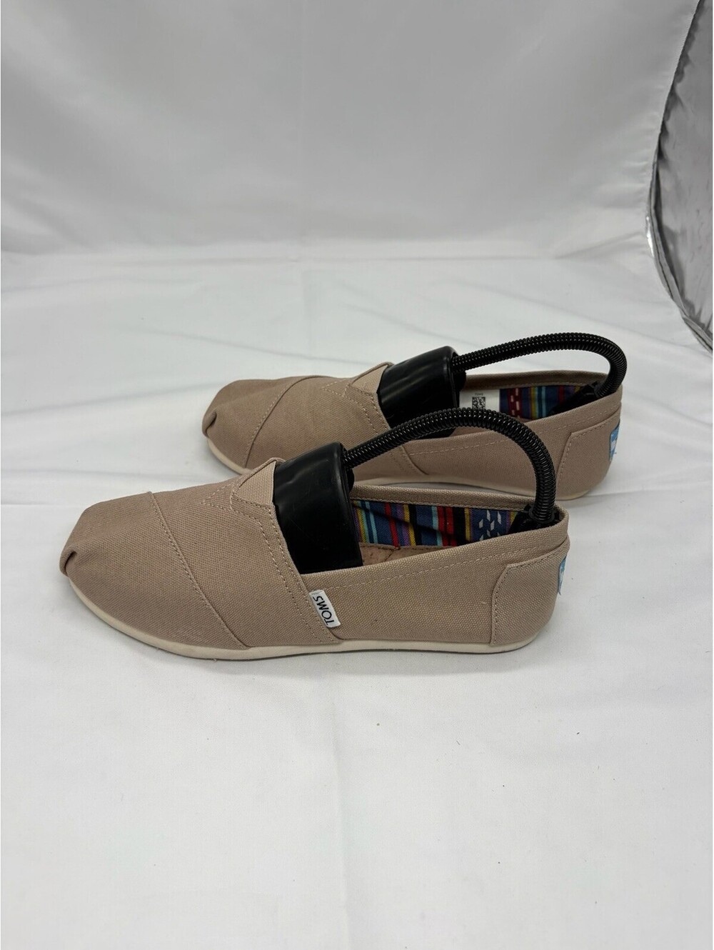 TOMS Light Brown Tan Canvas Slip-On Flat Shoes Womens US 7.5 W